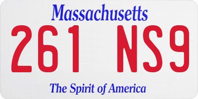 MA license plate 261NS9