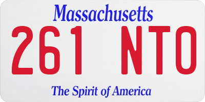 MA license plate 261NT0