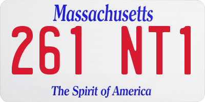 MA license plate 261NT1
