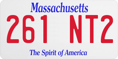 MA license plate 261NT2