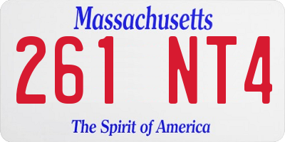 MA license plate 261NT4