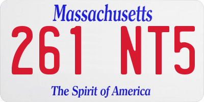 MA license plate 261NT5