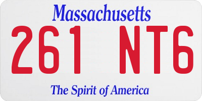 MA license plate 261NT6