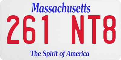 MA license plate 261NT8
