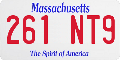 MA license plate 261NT9