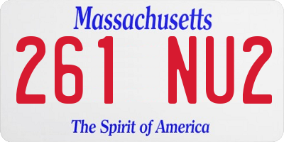 MA license plate 261NU2