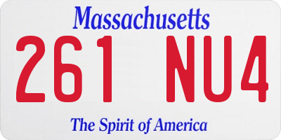 MA license plate 261NU4