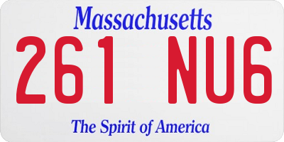 MA license plate 261NU6