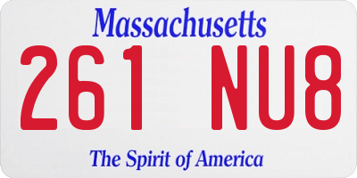 MA license plate 261NU8