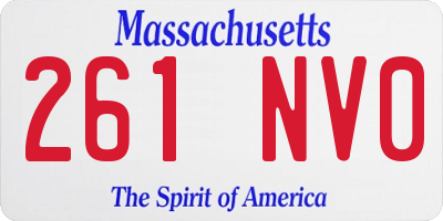 MA license plate 261NV0