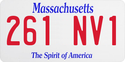 MA license plate 261NV1