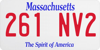 MA license plate 261NV2