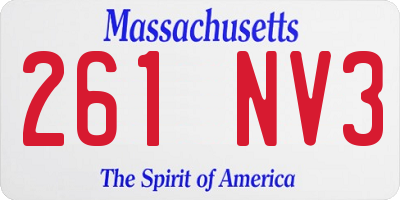 MA license plate 261NV3