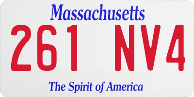 MA license plate 261NV4