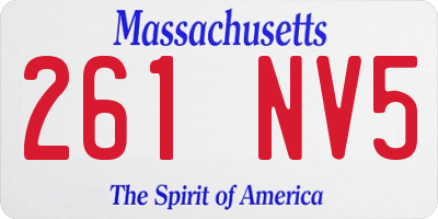 MA license plate 261NV5