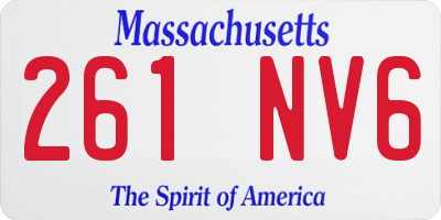 MA license plate 261NV6