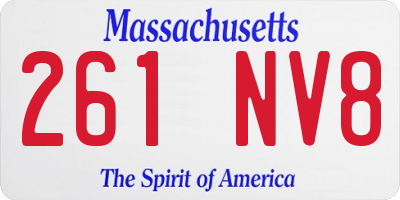 MA license plate 261NV8