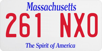 MA license plate 261NX0