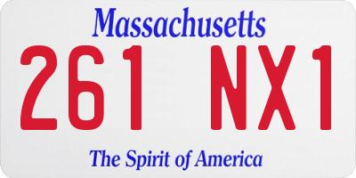 MA license plate 261NX1