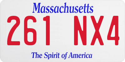 MA license plate 261NX4