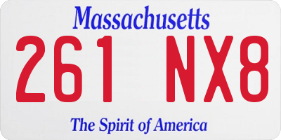 MA license plate 261NX8