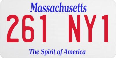 MA license plate 261NY1