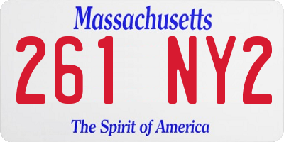 MA license plate 261NY2