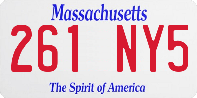 MA license plate 261NY5