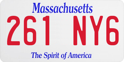 MA license plate 261NY6