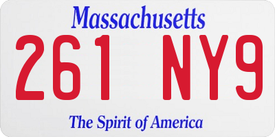 MA license plate 261NY9