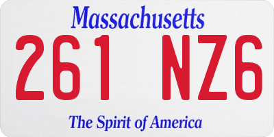 MA license plate 261NZ6