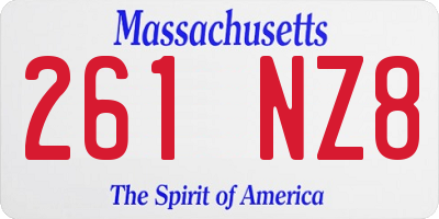 MA license plate 261NZ8
