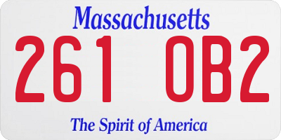 MA license plate 261OB2