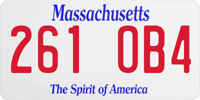 MA license plate 261OB4