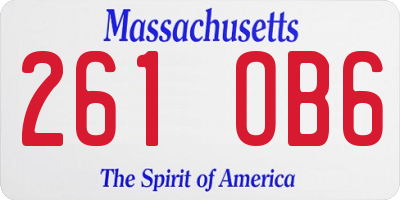 MA license plate 261OB6