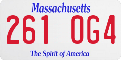 MA license plate 261OG4