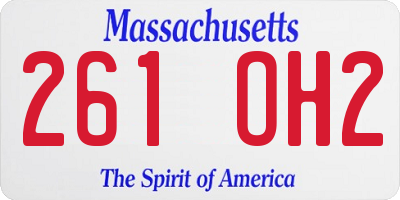 MA license plate 261OH2