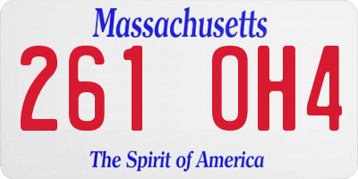 MA license plate 261OH4