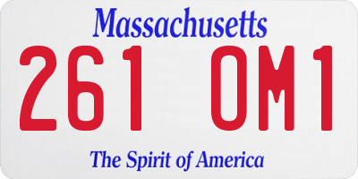 MA license plate 261OM1