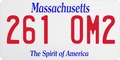 MA license plate 261OM2