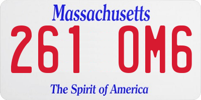 MA license plate 261OM6