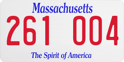 MA license plate 261OO4