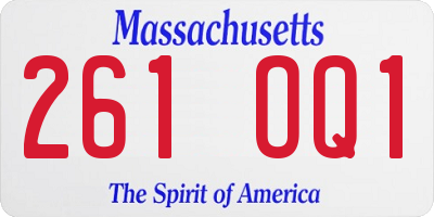 MA license plate 261OQ1
