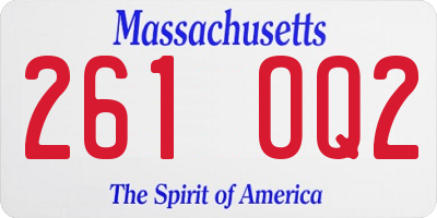 MA license plate 261OQ2