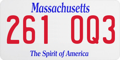 MA license plate 261OQ3