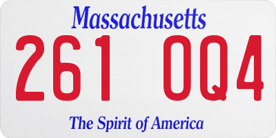 MA license plate 261OQ4