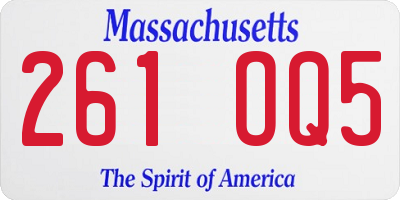 MA license plate 261OQ5