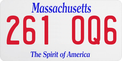 MA license plate 261OQ6