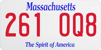 MA license plate 261OQ8