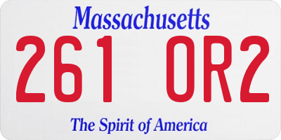 MA license plate 261OR2